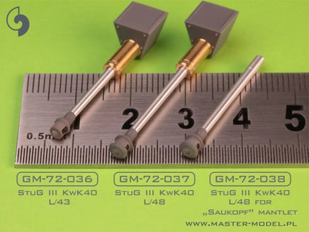 1/72 Master Model StuG III / StuG IV - 7.5cm StuK 40 L/48 gun barrel for "Saukopf" mantlet (mantlet not included) - MPM Hobbies