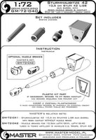 1/72 Master Model Sturmhaubitze 42 - 10.5 cm StuH 42 L/28 gun barrel with resin muzzle brake and mantlet - MPM Hobbies