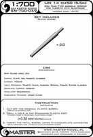 1/700 Master Model IJN 14 cm/50 (5.5in) 3rd Year Type barrels - for turrets with blastbags (20pcs) - most early IJN battleships and cruisers