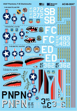 1/48 Microscale - USAF Phantoms - F-4E Sharkmouths