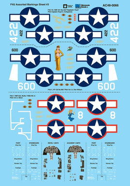 1/48 Microscale - F4U Corsair Assorted Markings Sheet #3
