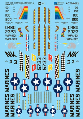 1/72 Microscale CVW-14 F-4 VMFA-323, VMFA-531 & VMFA-312