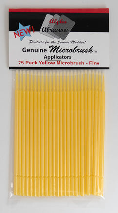 Alpha Abrasives 25/pack Yellow Fine Micro Brushes - 1301