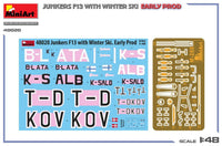 1/48 Miniart Junkers F13 with Winter Ski. Early Prod