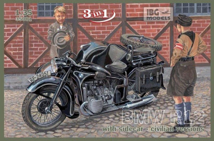 1/35 IBG Model BMW R12 with sidecar – Civilian Versions 35001