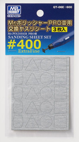 Mr. Hobby GT-06E- Sanding Sheet Set for GT06 #400 (3pcs) - MPM Hobbies