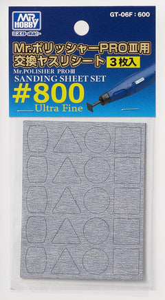 Mr. Hobby GT-06F- Sanding Sheet Set for GT06 #800 (3pcs) - MPM Hobbies