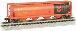 N Bachmann Governor of Canada (Red) - 4 Bay Cylindrical Grain Hopper 19154 - MPM Hobbies