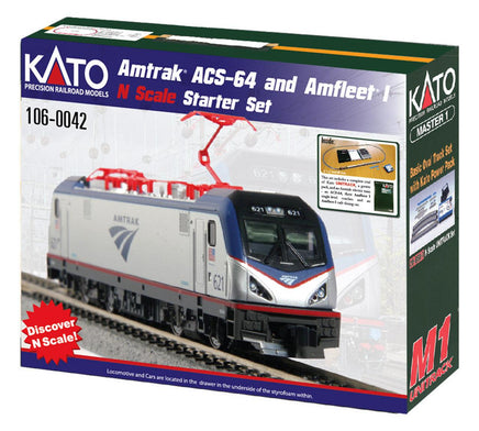 N Kato Amtrak ACS-64 & Amfleet I Starter Set 1060042 - MPM Hobbies