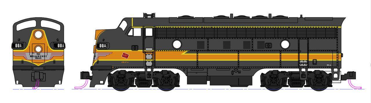 N Kato EMD F7A+F7B Milwaukee Road Freight 2-Locomotive Set