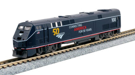 N Kato GE P42 "Genesis" Amtrak "Midnight Blue" #100 w/ 50th Anniversary Logo w/ ESU LokSound DCC Installed 1766035L - MPM Hobbies