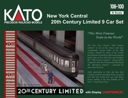 N Kato New York Central 20th Century Limited 9 Car Set 106100 - MPM Hobbies