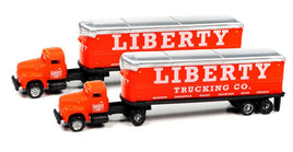 N Scale Classic Metal Works 1954 IH R-190 Semi/Trailer Set Liberty Trucking Co. (2-Pack) 51204.
