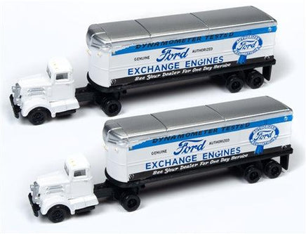 N Scale Classic Metal Works White WC22 Tractor with 32' Aerovan Trailer (2) 51189.