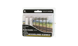 N Woodland Pre-Wired Poles - Double Crossbar 2251 - MPM Hobbies