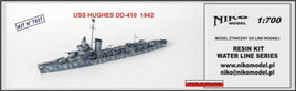 1/700 Niko US Navy Destroyer USS Hughes DD-410, 1942 Resin Model Kit