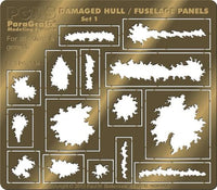 Paragrafix Various Sizes Damaged Hull/Fuselage Panels Photo-Etch Set (15 different)