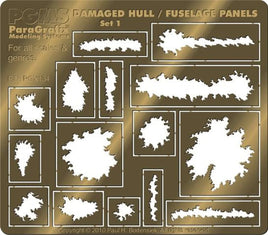 Paragrafix Various Sizes Damaged Hull/Fuselage Panels Photo-Etch Set (15 different)