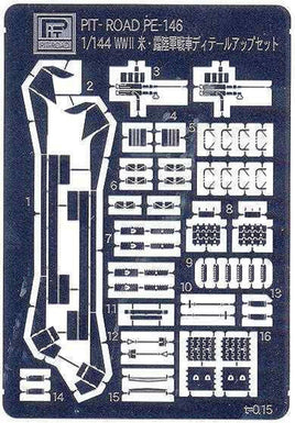 1/144 Pitroad PE for WWII USA Tank & Russian Tank