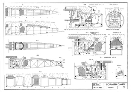  1/16 Model Shipways Sopwith Camel WWI Plane Wood & Metal Model Kit - 1030