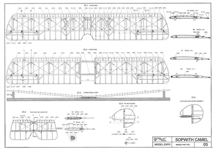  1/16 Model Shipways Sopwith Camel WWI Plane Wood & Metal Model Kit - 1030