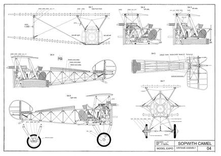  1/16 Model Shipways Sopwith Camel WWI Plane Wood & Metal Model Kit - 1030