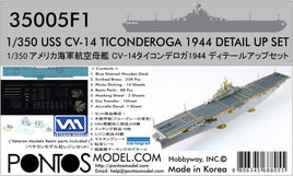 1/350 Pontos Model USS CV-14 Ticonderoga 1944 Detail up set
