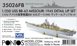 1/350 Pontos Model USS BB-63 Missouri 1945 Detail up set (20B Deck Blue)