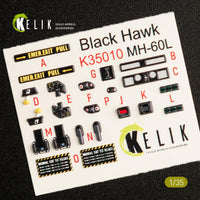 1/35 Kelik MH-60L Black Hawk interior 3D decals for Kitty Hawk kit