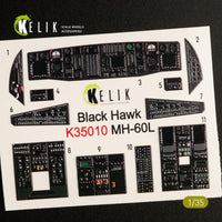1/35 Kelik MH-60L Black Hawk interior 3D decals for Kitty Hawk kit