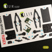 1/35 Kelik HH-60H Rescue Hawk interior 3D decals for Kitty Hawk kit