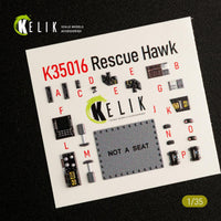 1/35 Kelik HH-60H Rescue Hawk interior 3D decals for Kitty Hawk kit