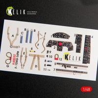 1/48 Kelik F-104G Starfighter late type interior 3D decals for Hasegawa kit