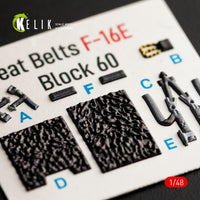 1/48 Kelik F-16E Desert Vipers Block 60 interior 3D decals for Kinetic kit