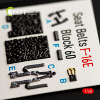 1/48 Kelik F-16E Desert Vipers Block 60 interior 3D decals for Kinetic kit