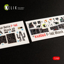 1/48 Kelik F-16E Desert Vipers Block 60 interior 3D decals for Kinetic kit