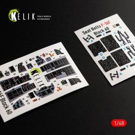 1/48 Kelik F-16F Desert Vipers Block 60 interior 3D decals for Kinetic kit