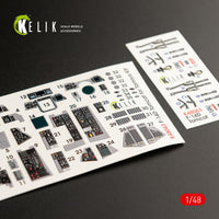 1/48 Kelik F-14D Tomcat interior 3D decals for Tamiya kit