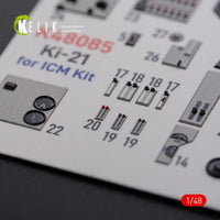 1/48 Reskit KI-21 interior 3D decals for ICM kit - MPM Hobbies