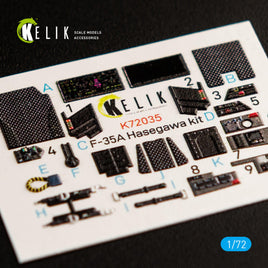 1/72 Kelik F-35A interior 3D decals for Hasegawa kit