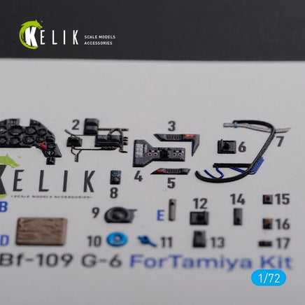 1/72 Reskit BF109 G-6 interior 3D decals for Tamiya kit - MPM Hobbies