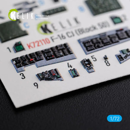 1/72 Reskit F-16 CJ (Block 50) interior 3D decals for Tamiya kit - MPM Hobbies