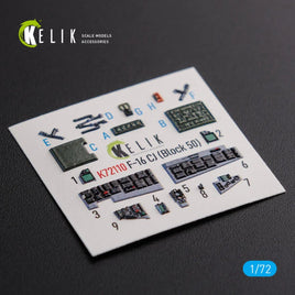 1/72 Reskit F-16 CJ (Block 50) interior 3D decals for Tamiya kit - MPM Hobbies