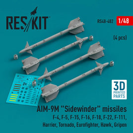1/48 Reskit AIM-9M Sidewinder missiles (4 pcs) (3D Printed) - MPM Hobbies