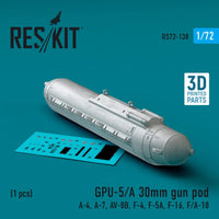 1/72 Reskit GPU-5/A 30mm gun pod (1 pcs) (3D Printed) - MPM Hobbies