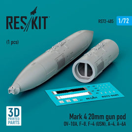 1/72 Reskit Mark 4 20mm gun pod (1 pcs) (3D Printed) (1/72) - MPM Hobbies
