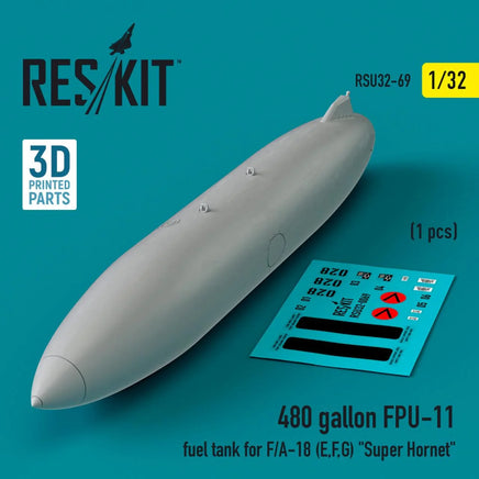 1/32 Reskit L5480 gallon FPU-11 fuel tank for F/A-18 (E,F,G) Super Hornet (1 pcs) (3D Printed) - MPM Hobbies
