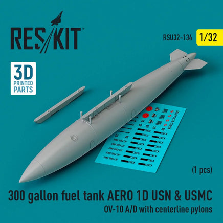 1/32 Reskit L5300 gallon fuel tank AERO 1D USN & USMC (1 pcs) (OV-10 A/D with centerline pylons) (3D Printed) - MPM Hobbies