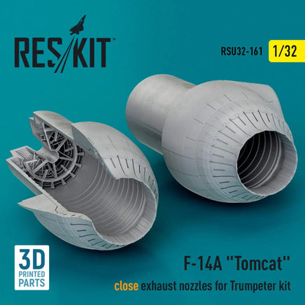 1/32 Reskit L5F-14A Tomcat close exhaust nozzles for Trumpeter kit (3D Printed) - MPM Hobbies