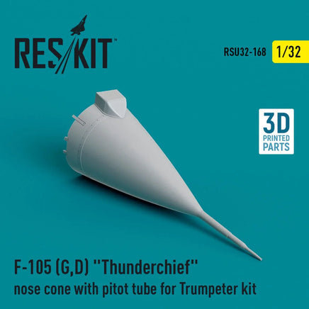 1/32 Reskit L5F-105 (G,D) Thunderchief nose cone with pitot tube for Trumpeter kit (3D Printed) - MPM Hobbies